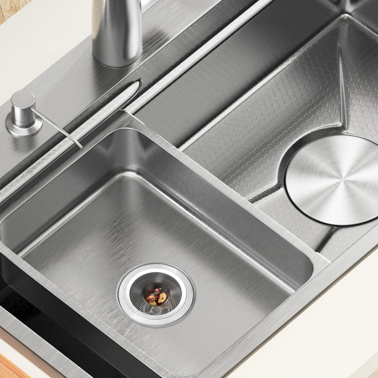 

8 pcs Water Stainless Steel Sink Strainer Kitchen Bathroom Drain Mesh Filter Clog Prevention Hair Catcher Food Trap