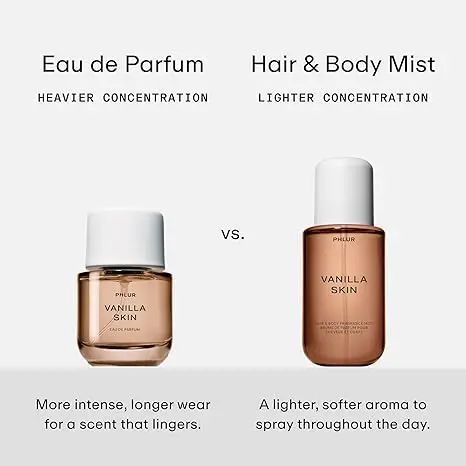 PHLUR Vanilla Skin Body Mist - Hair & Body Fragrance Mist - Vanilla Body Spray with Pink Pepper, Cashmere Wood & Sandalwood