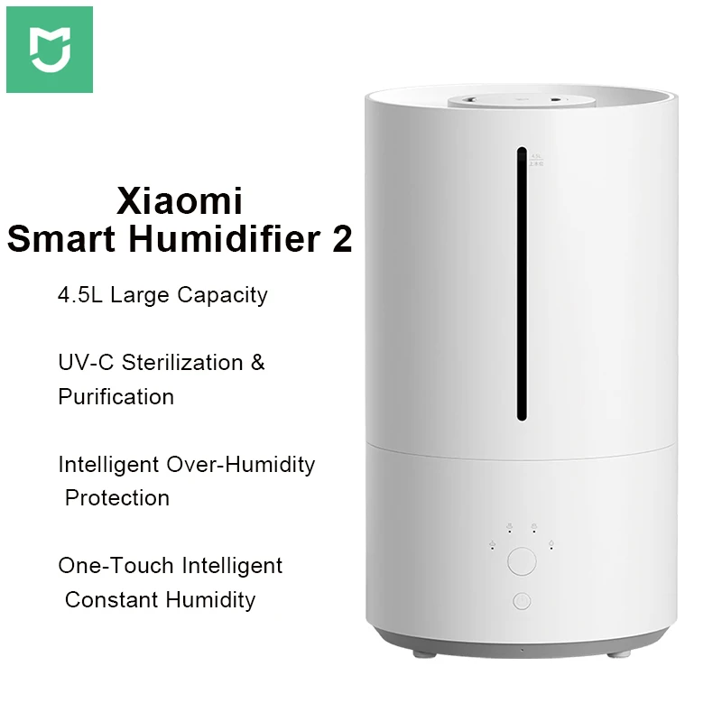 Xiaomi Smart Humidifier 2 Upgraded 4.5L High Capacity Smart Humidifier UV-C Light Air Purifier Auto Mode Quiet Home Humidifier