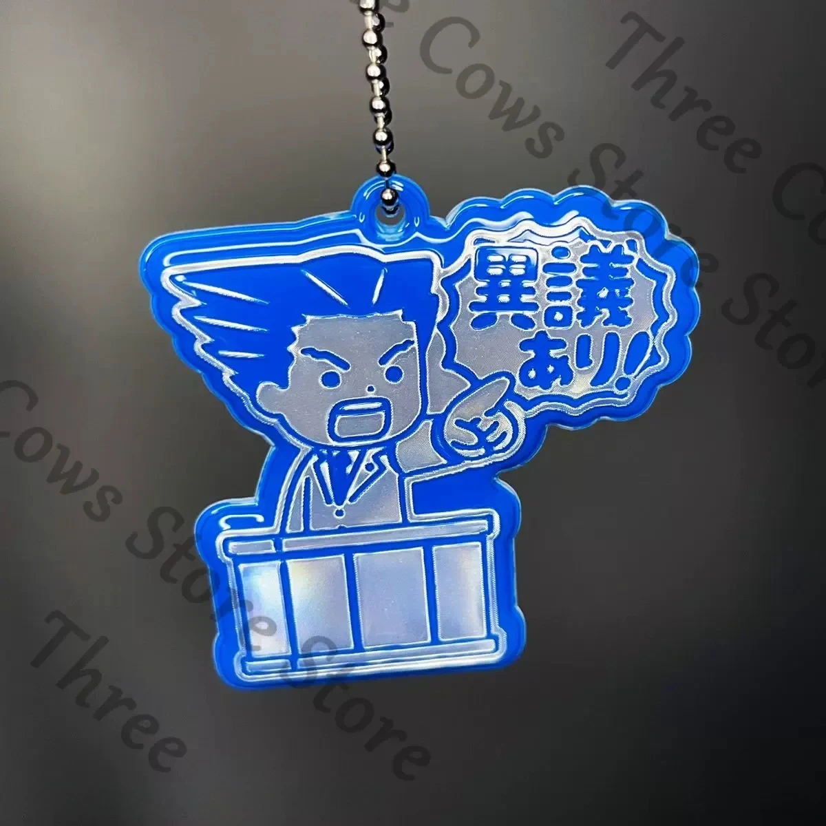 

Anime Ace Attorney Miles Edgeworth Phoenix Wright Cosplay Cartoon Reflect Light Keychain Pendants Keyring Accessories Fans Gift