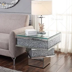 Factory price, direct sales of American coffee table, foreign trade diamond silver mirror, coffee table, light luxury