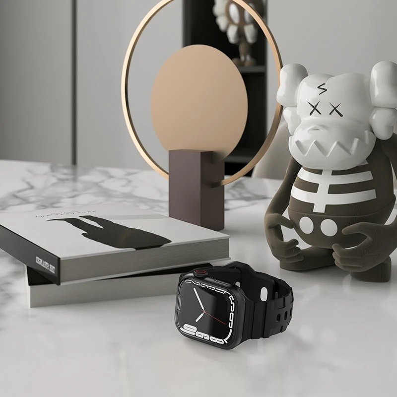 Силиконовый ремешок для Apple Watch Ultra 49 мм 45 44 42 41 40 38 мм Спортивный ремень для iWatch Series 9 8 7 6 5 4 3 SE Correa