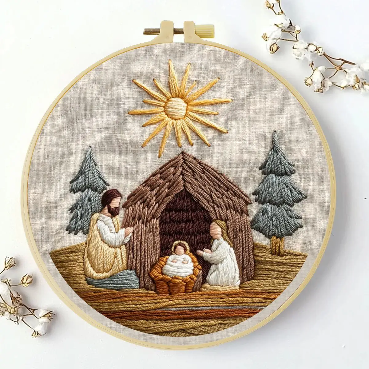 1 Stück 20X20CM/15X15CM 7,87/6,3 Zoll Religiöses Stickerei-Starter-Kit DIY-Kit DIY-Stickerei-Set Handarbeiten Malerei – Detail 2
