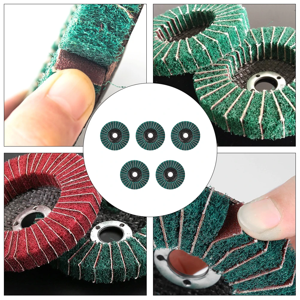 

5PCS Scouring Pad Impeller Angle S Disc Flap S paper Grinding Wheel Surface Smoothing Cleaning Deburring