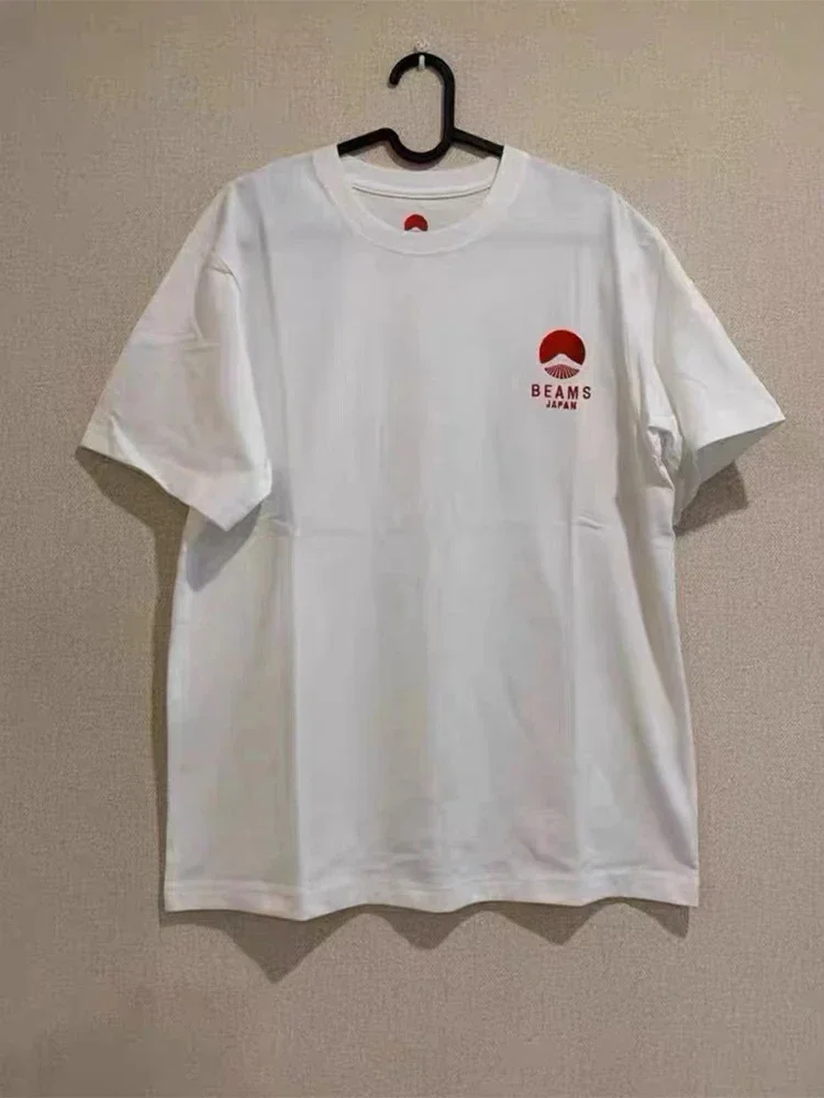 25 الرجال النساء للجنسين فوجي جبل المطرزة شعار فضفاض زوجين تي شيرتات قصيرة الاكمام القطن الصيف س الرقبة اليابان طبعة محدودة