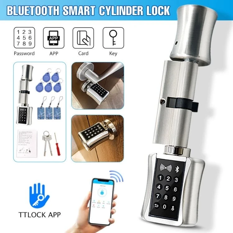 Imagem -06 - Ttlock Bluetooth Smart Cylinder Lock Segurança Wi-fi sem Fio App Digital Código do Teclado Cartão Rfid Keyless Lock