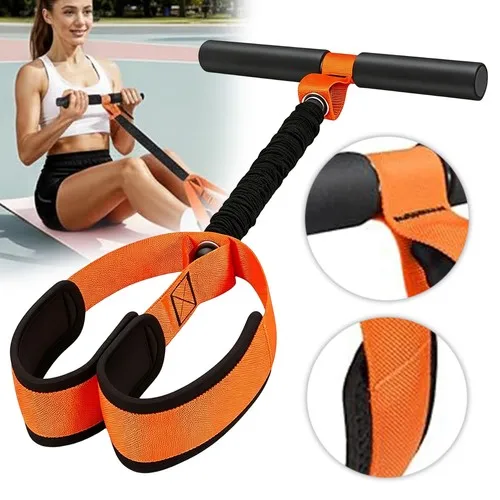 Système de résistance à 6 tubes avec pédale, entraîneur de traction, tension maximale de 55 lb, corde élastique, équipement d'exercice pour abdominaux, jambes et bras, idéal pour la maison et la salle de sport