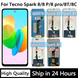 100% Tested For Tecno Spark 8 /8C/8P/8T/8 Pro LCD KG6 KG5k KG6p KG7H KG8 Display Touch Screen Digitizer Panel Parts