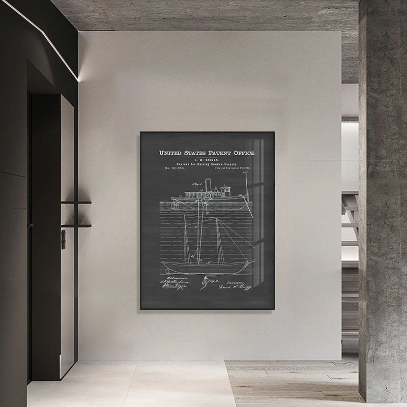 간단한 흑백 회색 미국 산업 스타일 복고풍 향수 선박 - Star Map Poster 리뷰 및 가격