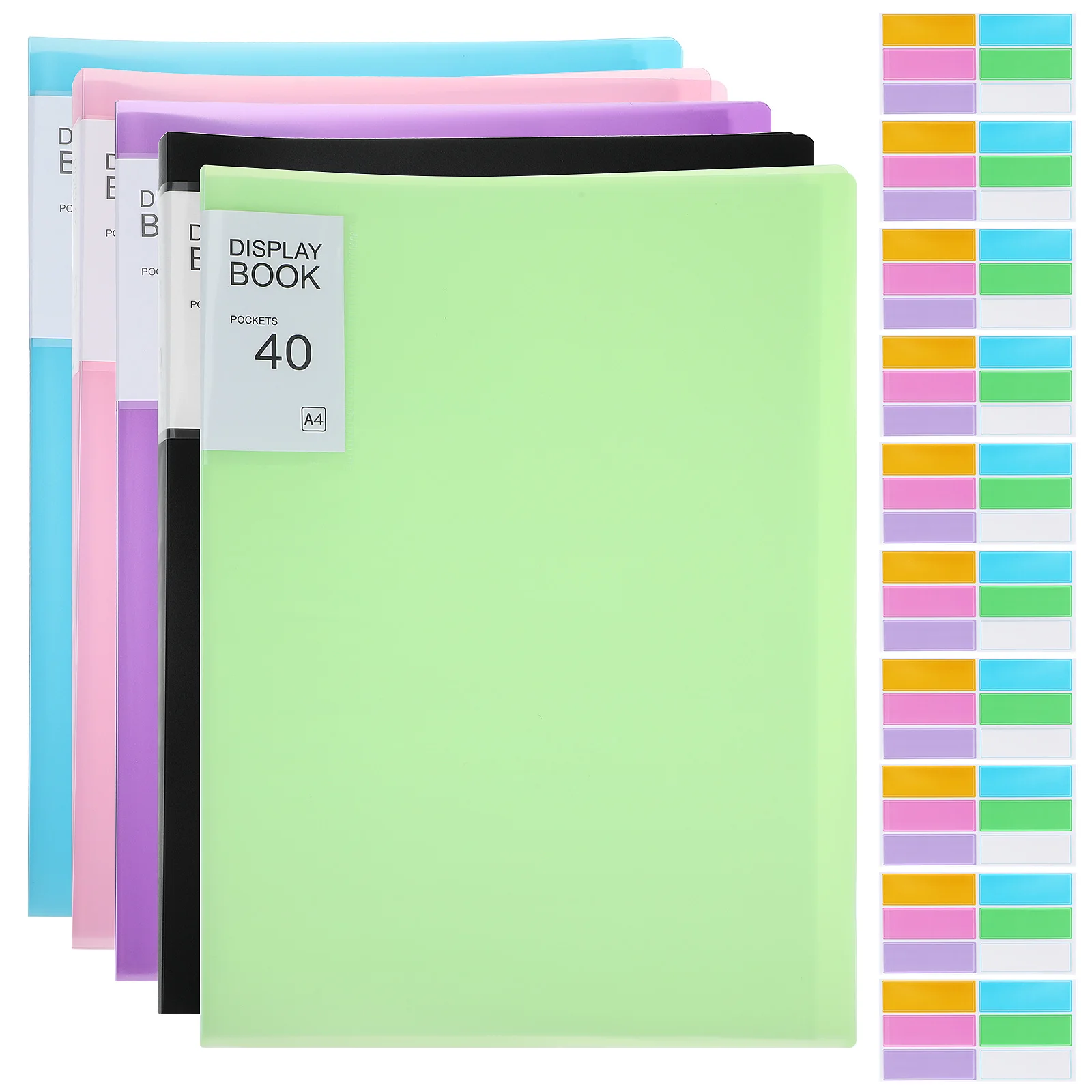 

5 pcs Plastic Organizer With Clear Sleeves 40 Pocket A4 Presentation Book Portfolio For Documents Certificates Binder Display
