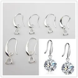 10-100PC Wholesale Lot 925 Silver Color Jewelry Findings 925 Sterling Silver Color Earring Pinch Hooks Earwire For Crystal Pearl