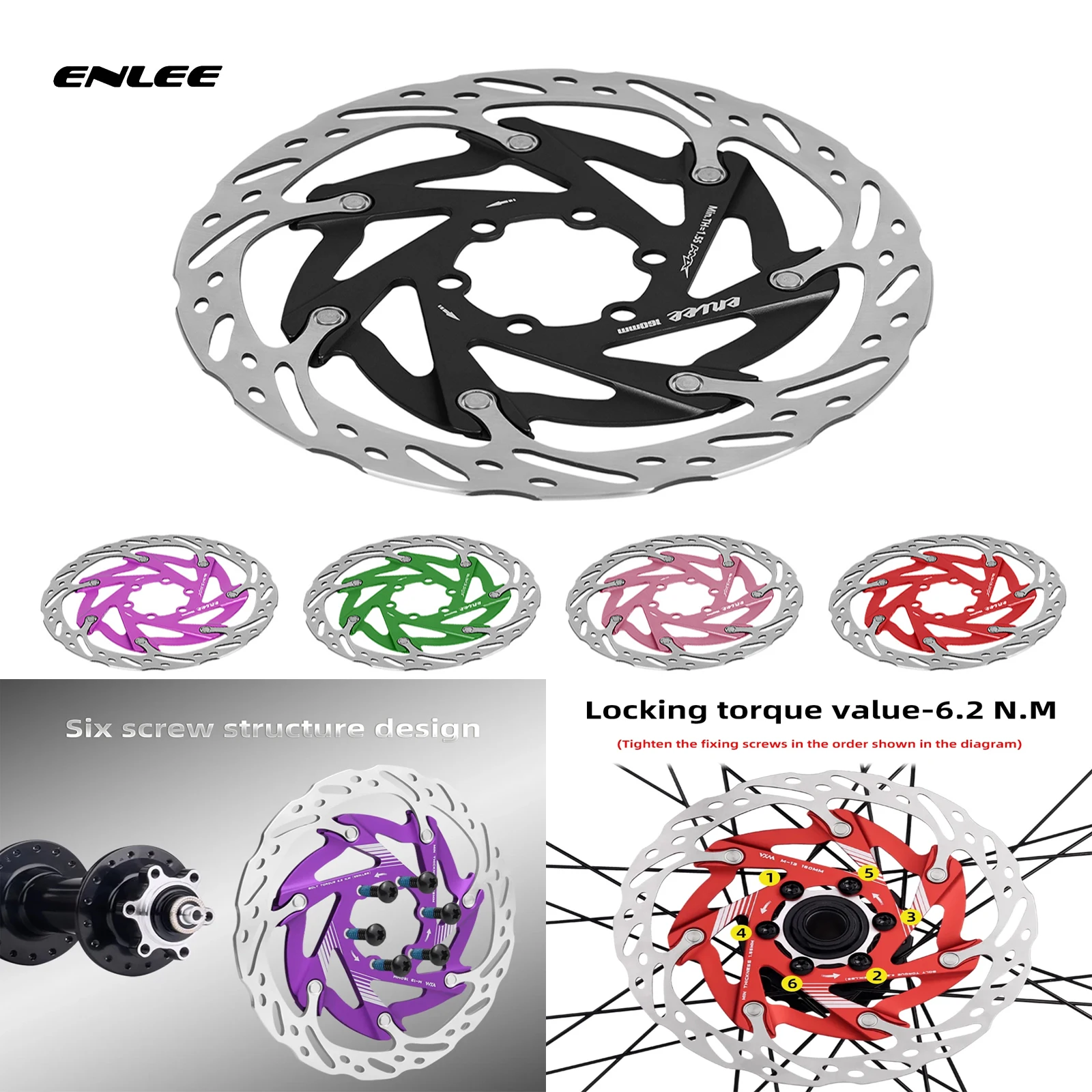 

ENLEE велосипедный тормозной диск 6 винтов 160 мм сломанный ветер и рассеивание тепла гидравлический сверхлегкий плавающий ротор с сильным рассеиванием