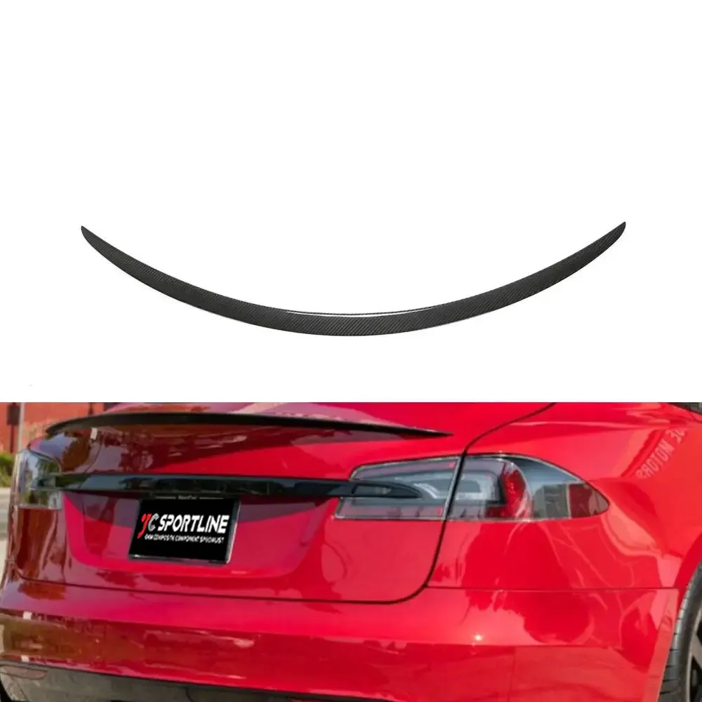 Pre-Carbon Fiber Sport Luggage Cover Spoiler for Tesla Model S 2021-2024