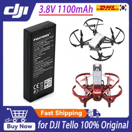 

For DJI Tello Intelligent Flight Drone Original Battery 3.8V 1100mAh Rechargeable Battery Accessories Replacement Part