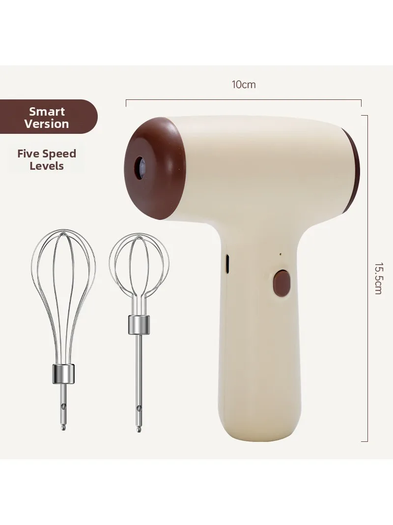 Wireless  Handheld 5-Speed Adjustable  Egg Beater Small Kitchen Appliance Egg Whisk for Home Use by Aigecen