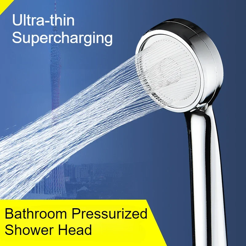 Ultra-thin Showerhead Pressurized Hand-held Shower Water Saving Removable Wash Water Shower for Bathroom Water Heater