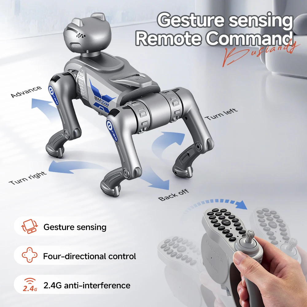 Electric RC Intellignt Robot Dog with Gesture Control RC Mechanical Dog Educational Toy Bionic Smart Robot Programmable Toy Gift