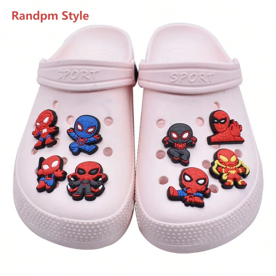 MINISO Random 10/20/30PCS Hot Toys Marvel Spider-Man Series Shoe Charms For Clogs,PVC Shoe DIY Decorations Premium Accessories