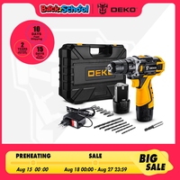 DEKO Cordless Drill 12V 16V 20V Mini Wireless Power tools DC Lithium-Ion Battery Electric Screwdriver Home DIY Drilling Machine
