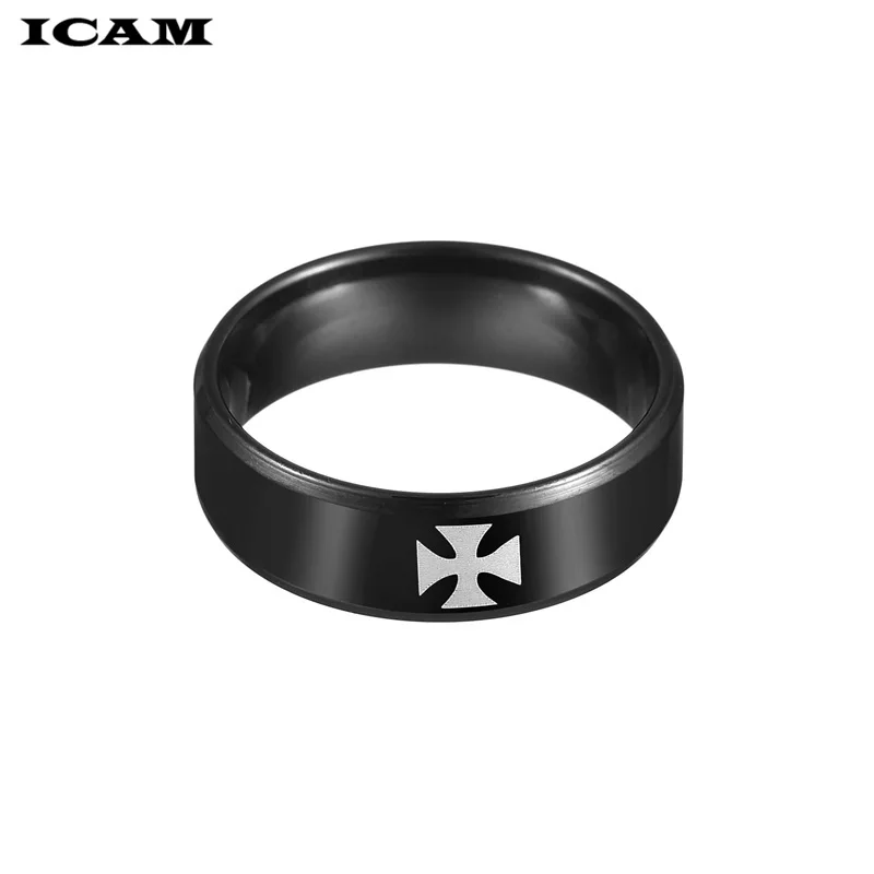 ICAM Titanium Steel World War II Iron German Cross Army Ring Men Fashion Vintage Punk Biker Rings Fine Jewelry Gift