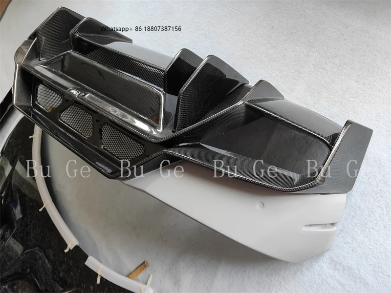 

for the 2014-2018 forLamborghini Huracan LP610 LP580 Rear Bumper Body Kit V-style Semi Carbon Fiber