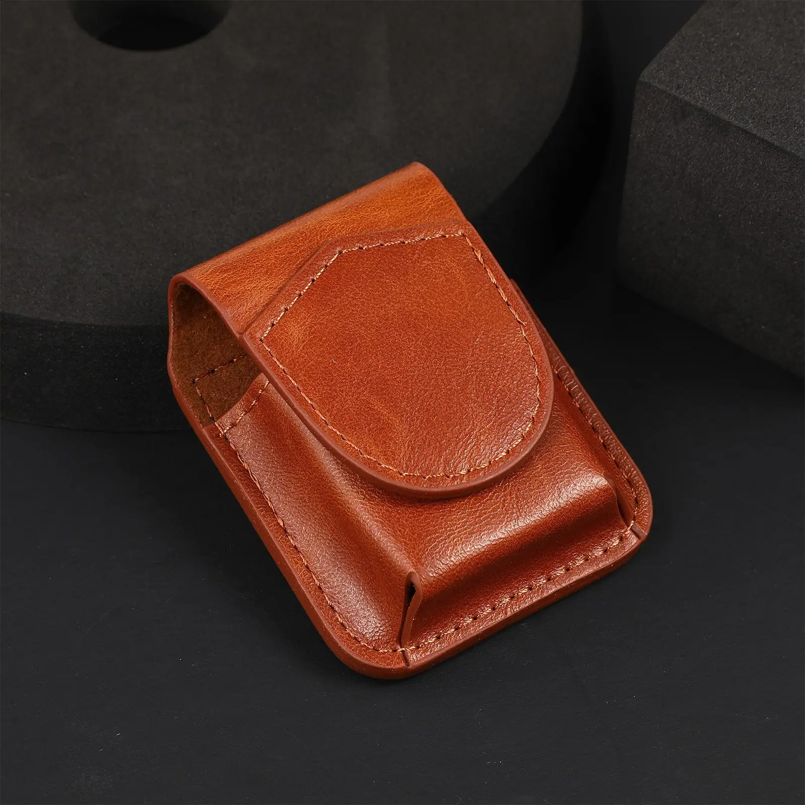 Brown Cigarette Lighter Cover Durable Lighter Protective Sleeve Compact Portable Storage Bag Household Accessories