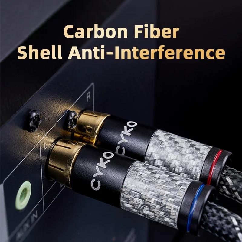 CYKO Hifi 6N OFC كابل الصوت 3.5 مللي متر إلى 2RCA الفاصل RCA جاك 3.5 كابلات Aux مطلية بالذهب التوصيل ذكر إلى ذكر لمكبر صوت الكمبيوتر