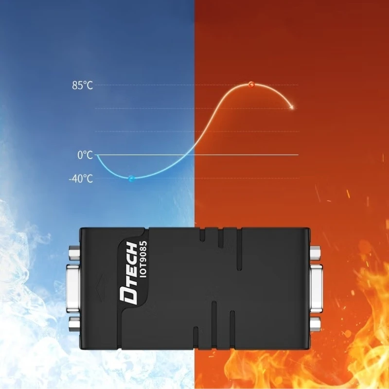 DTECH IOT9085 3 Wire Passive RS232 Male to Female Photoelectric Isolation Signal Converter