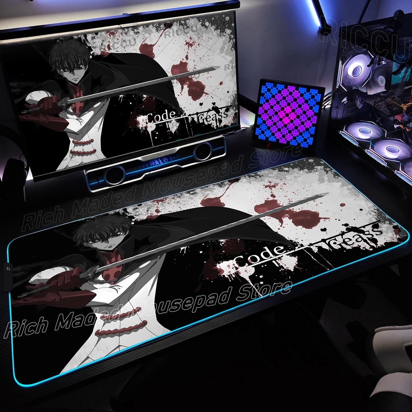

Коврик для мыши Code Geass Gaming LED Manga Mousemat 900x400 Аниме Gamer Table Pad Коврик для клавиатуры ПК Настольный коврик XXL RGB Коврики с подсветкой Коврик