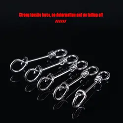 50Pcs Stainless steel Fishing Fastach Clips Fishing Swivels Snaps Swivel Rolling Snap Quick Connection Accessory