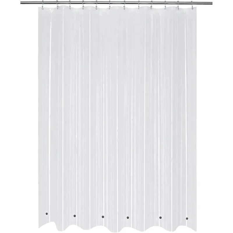 بطانة ستارة دش مع 6 مغناطيسات سميكة شفافة من البولي ايثيلين A، ستارة دش بلاستيكية ممتازة مقاومة للماء مقاس قياسي 72 × 72 بوصة، شفافة #1