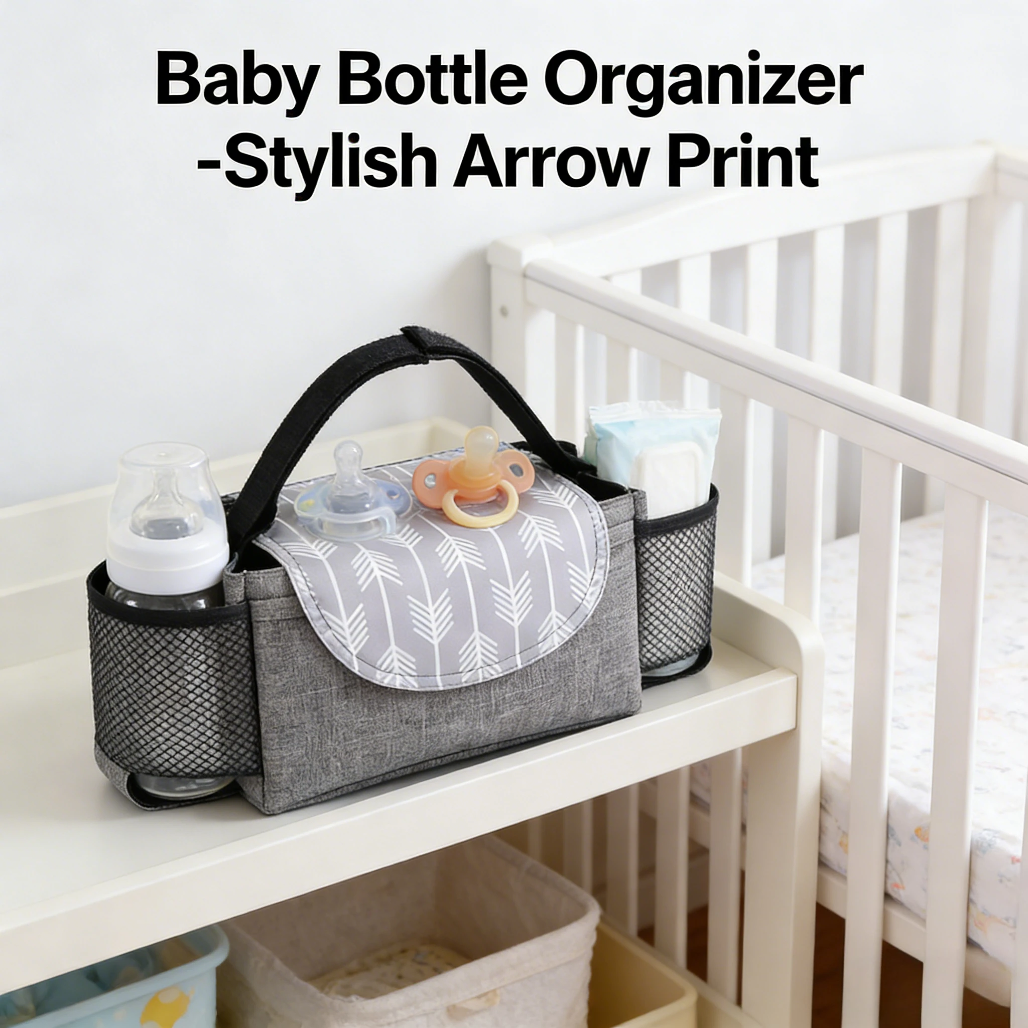 

Подвесная сумка-органайзер для коляски, многофункциональный держатель для бутылочек, сумка для хранения детской коляски, большая корзина для подгузников, принадлежности