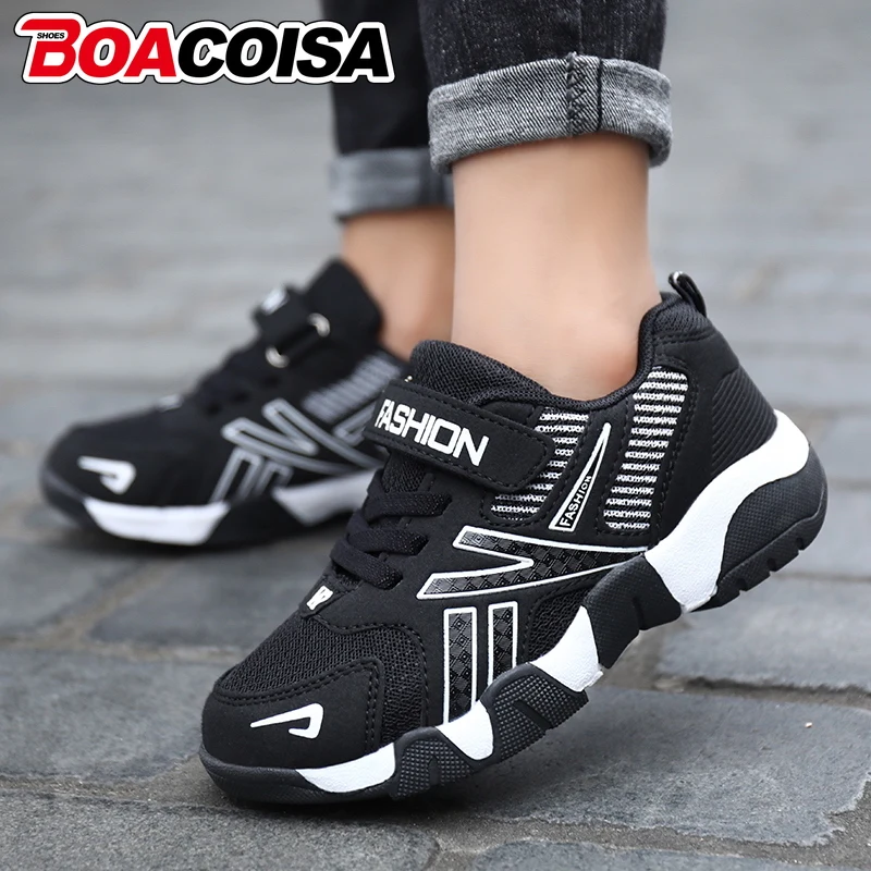 

Детские сетчатые кроссовки для мальчиков, спортивная модная обувь для бега для детей, теннисная повседневная прогулочная обувь на плоской подошве для девочек, уличная нескользящая обувь zapatos