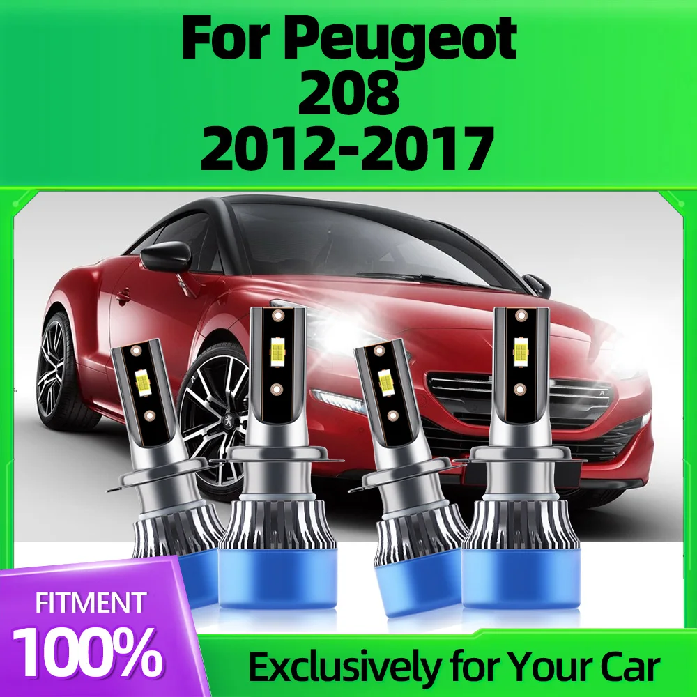 

2/4Pcs 6000k High Power Super Bright White Car LED HeadLight Bulb Auto Lamps For Peugeot 208 2012 2013 2014 2015 2016 2017