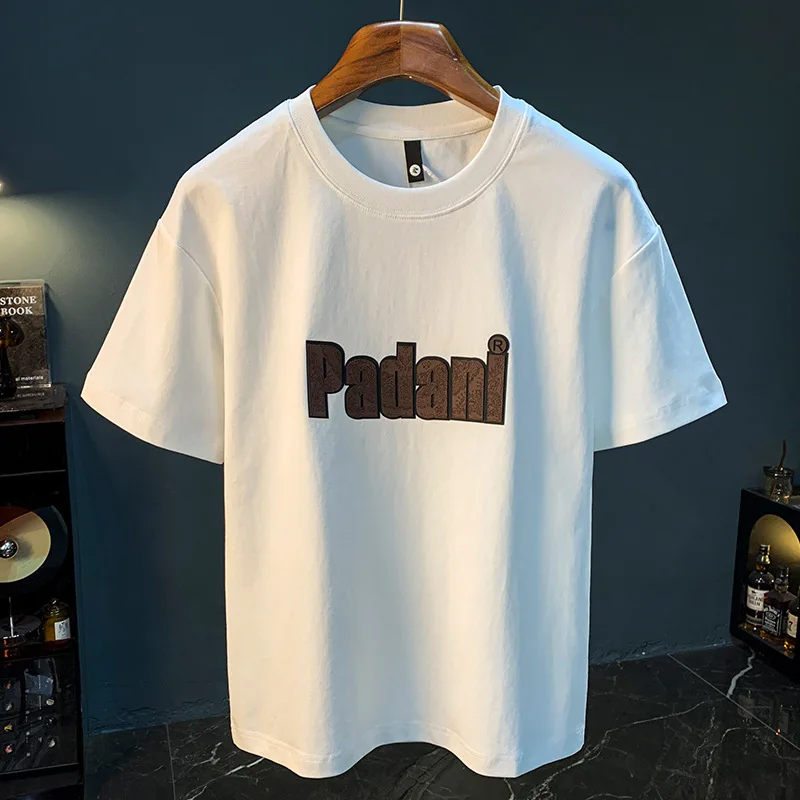 

2025 summer men's short sleeved T-shirt new simple and versatile slim fit round neck thin cotton fashionable top