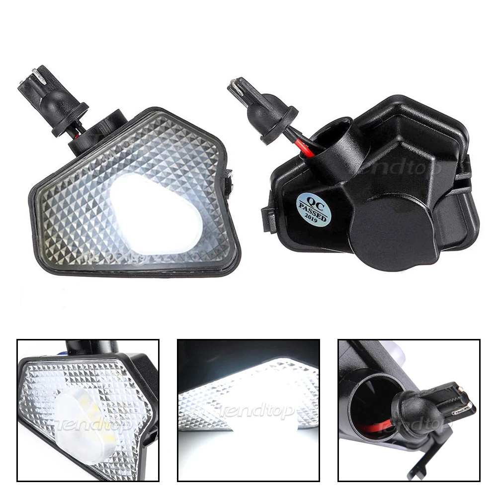 2Pcs Car Rearview Light Under Mirror Puddle Lamp White For Mercedes Benz W176 X156 W204 W212 W246 W117 W218 W209 W221 C117 W242