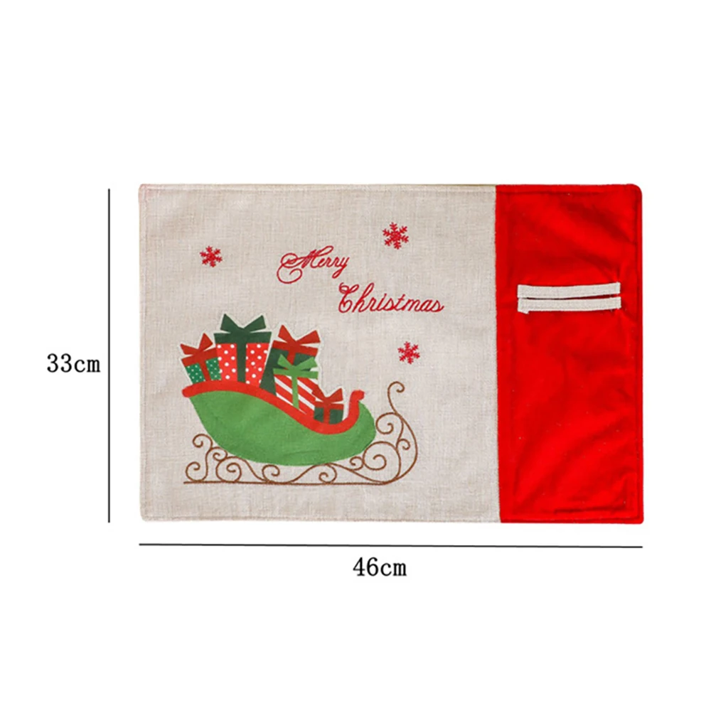 Merry Christmas Placemats Set of 2 with Gift Car Printed Non-Slip Placemats Washable Table Mats 13 x 18 Inch