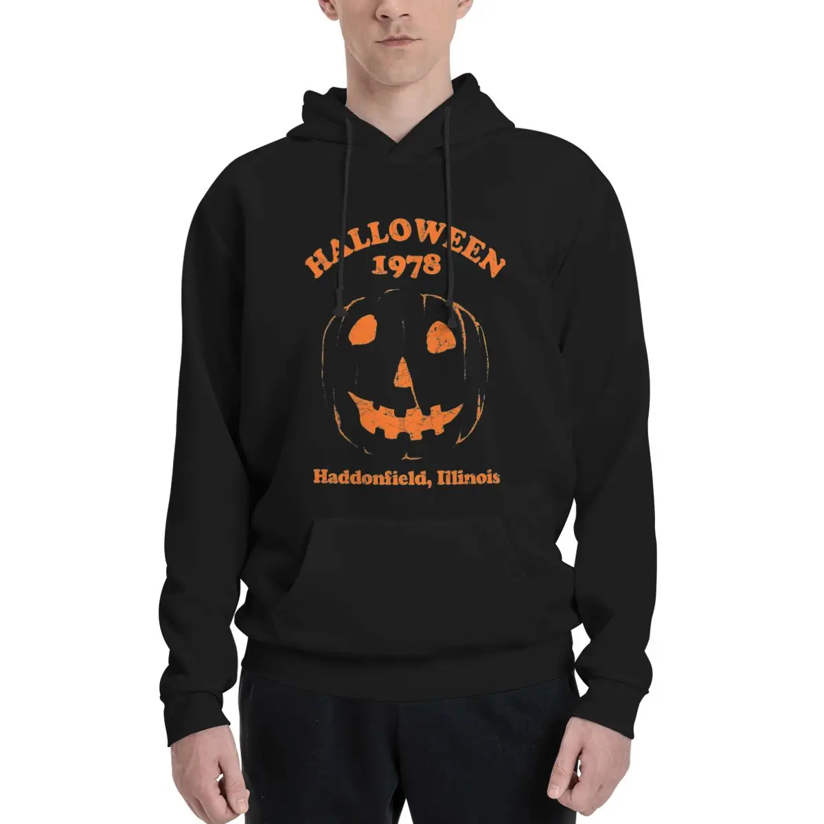 

Halloween 1978 Holiday Spooky Myers Pumpkin Polyester Hoodie Men's Sweatershirt Warm Dif Colors Sizes