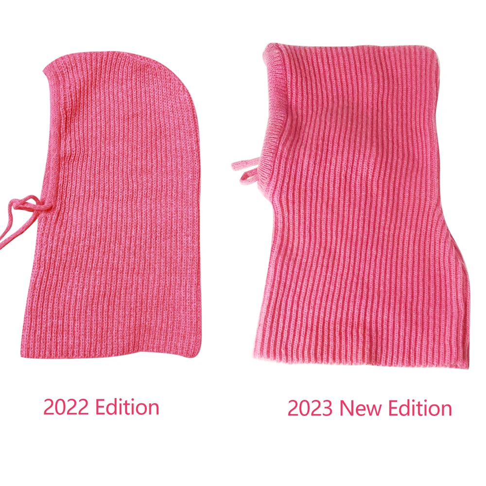 Winter-Damenhüte, Unisex, gestrickt, mit Kapuze, Halskragen, Mütze, Beanie für Männer und Frauen, einteilige Hüte mit Kordelzug, wärmende Sturmhaube – Detail 1