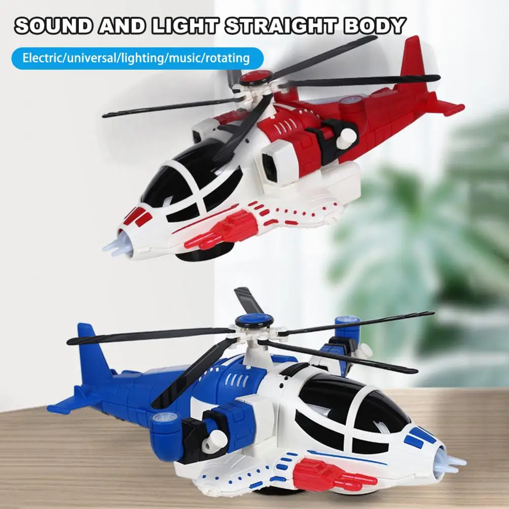 Kids Electric Helicopter Toy with Music Light Intelligent Obstacle Avoidance Rotatable Copter Toy Airplane Figurine Toddlers