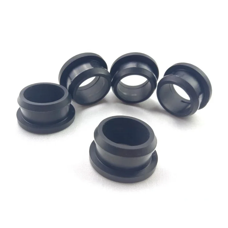 Bouchons de trou à œillets encliquetables en caoutchouc de silicone noir, embouts de bonde, protection de câble métallique, 4.5mm-30mm