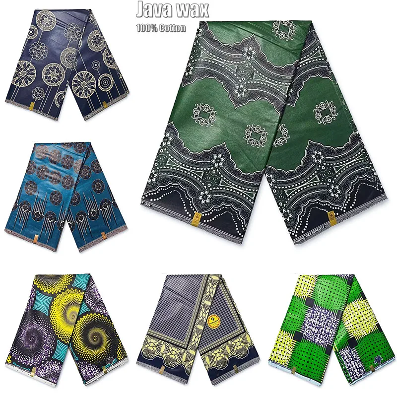 2024 New Arrival Guaranteed Veritable African Real Wax Fabric Ghana Style Ankara Java Wax Print Soft 100% Cotton Pagne Design