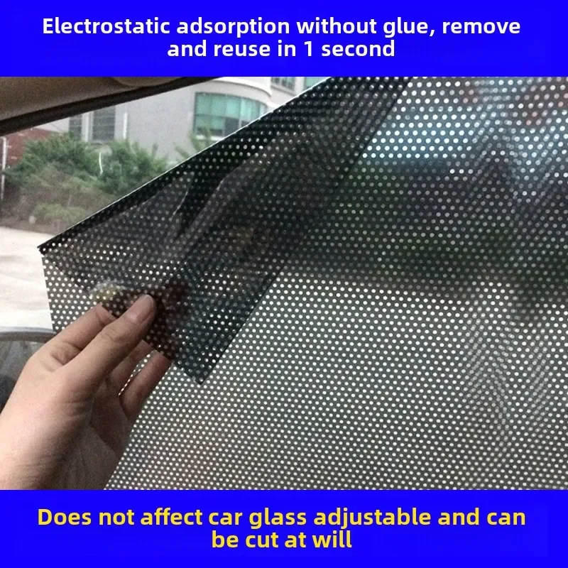 Car Window Shade Electrostatic Stickers Anti-UV Privacy Black White Dotted Sunshade Window Stickers for Auto Side Blocks Covers