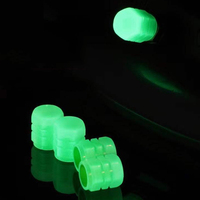 4pcs Car Luminous Tire Valve Caps Fluorescent Night Glowing Motorcycle Bicycle Wheel Tyre Hub Valve Stem Caps Decorations