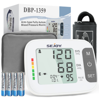 Sejoy DBP-1359 Digital Upper Arm Blood Pressure Monitor Automatic Sphygmomanometer Medical Tonometer Tensiometer Heart Rate