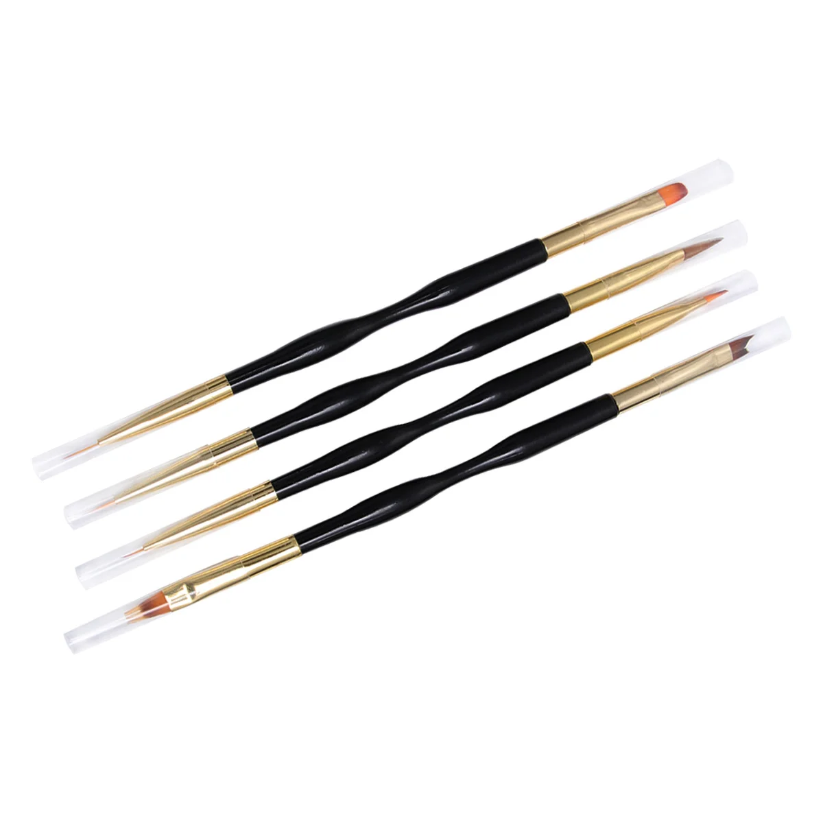 

4pcs Nail Set Black Nail Paint Pens Double-ended Drawing Liner Brush Manicure Tools nail tools