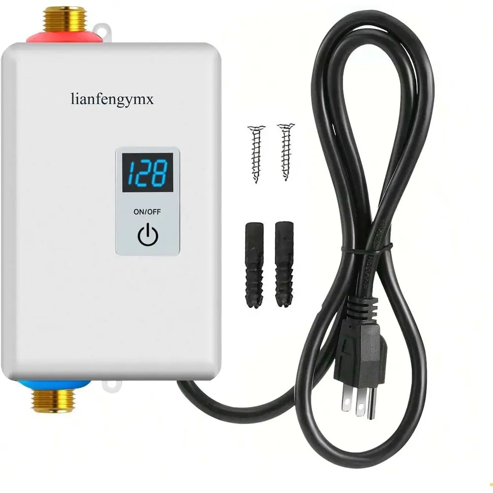 

Цифровой проточный водонагреватель 3000 Вт, 110 В, белый, идеально подходит для автодомов, кухонь и ванных комнат, с креплением из нержавеющей стали 304, требуется электропитание.