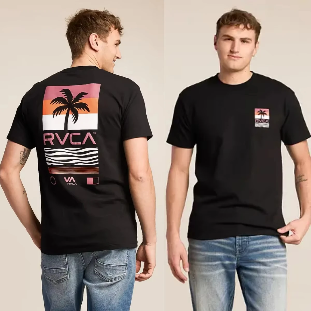2026 Men Square Line Abstract Graphic T Shirt, Simple Geometric Streetwear Short Sleeve Casual Tee