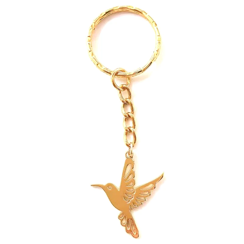 Metal Alloy Gold And Silver Hummingbird Keychain Fashion Micro -Bird Pigeon Pigeon Lady Jewelry Craft Boutique Gift Pendant