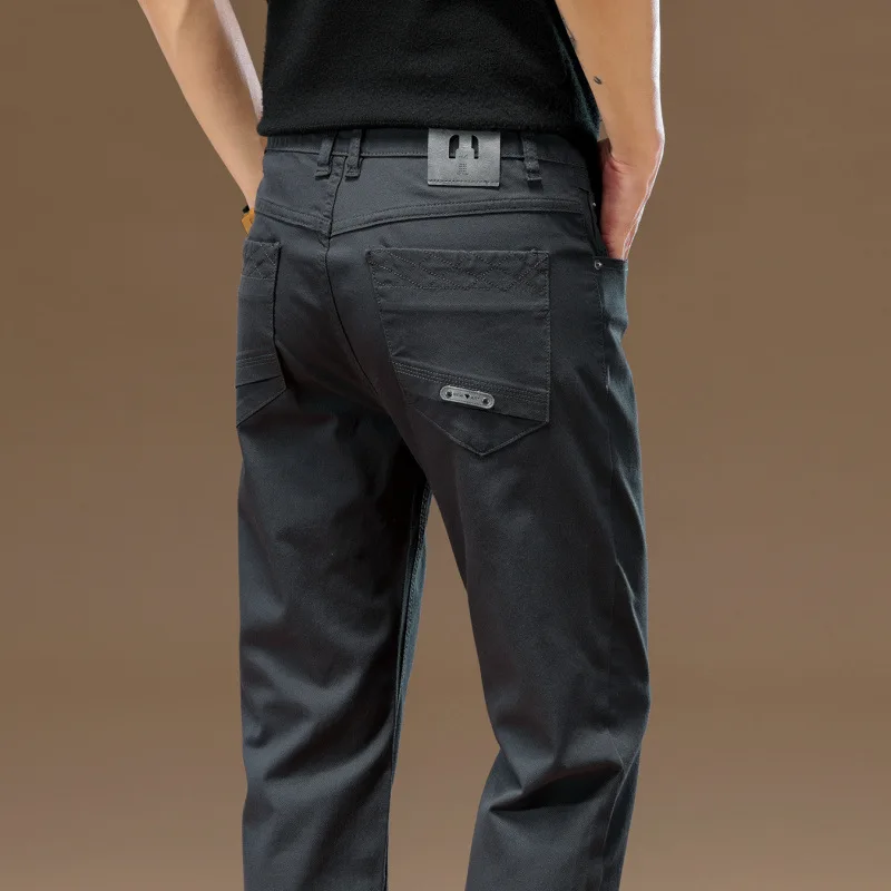 

2024 Pure Cotton Casual Pants Men's Autumn Fashion All-Matching Simple Comfortable Slim Straight Business Long Pants